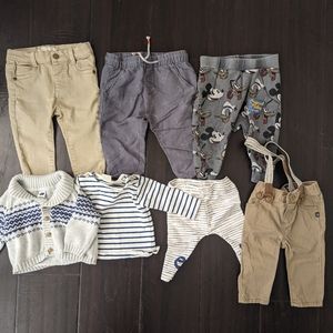 Baby Fall Lot Long Pants Shirt Sweater Zara Janie & Jack Neutrals